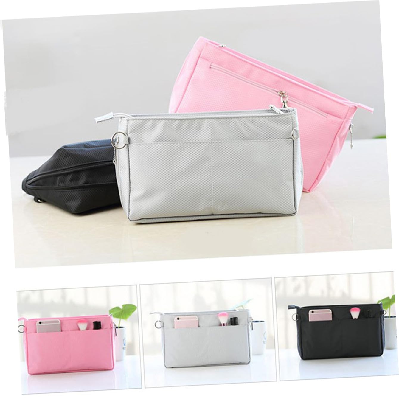 1pieza Bolsa De Almacenamiento Multifuncional para Cosméticos s Negro Organizador De Accesorios De Maquillaje Funda Interior para Bolso
