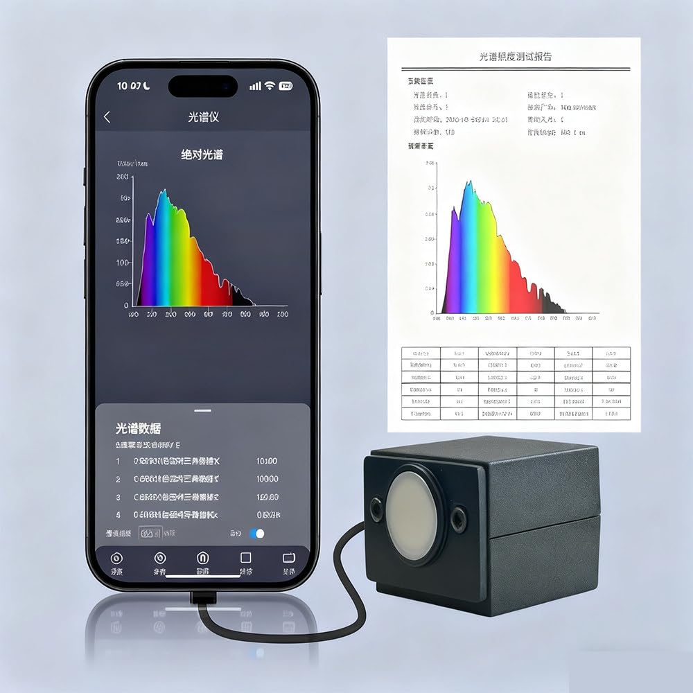 Handspektrometer Laborqualität PPFD CRI CCT Lux Spektrum-Diagramm LED-FR D Gartenbau