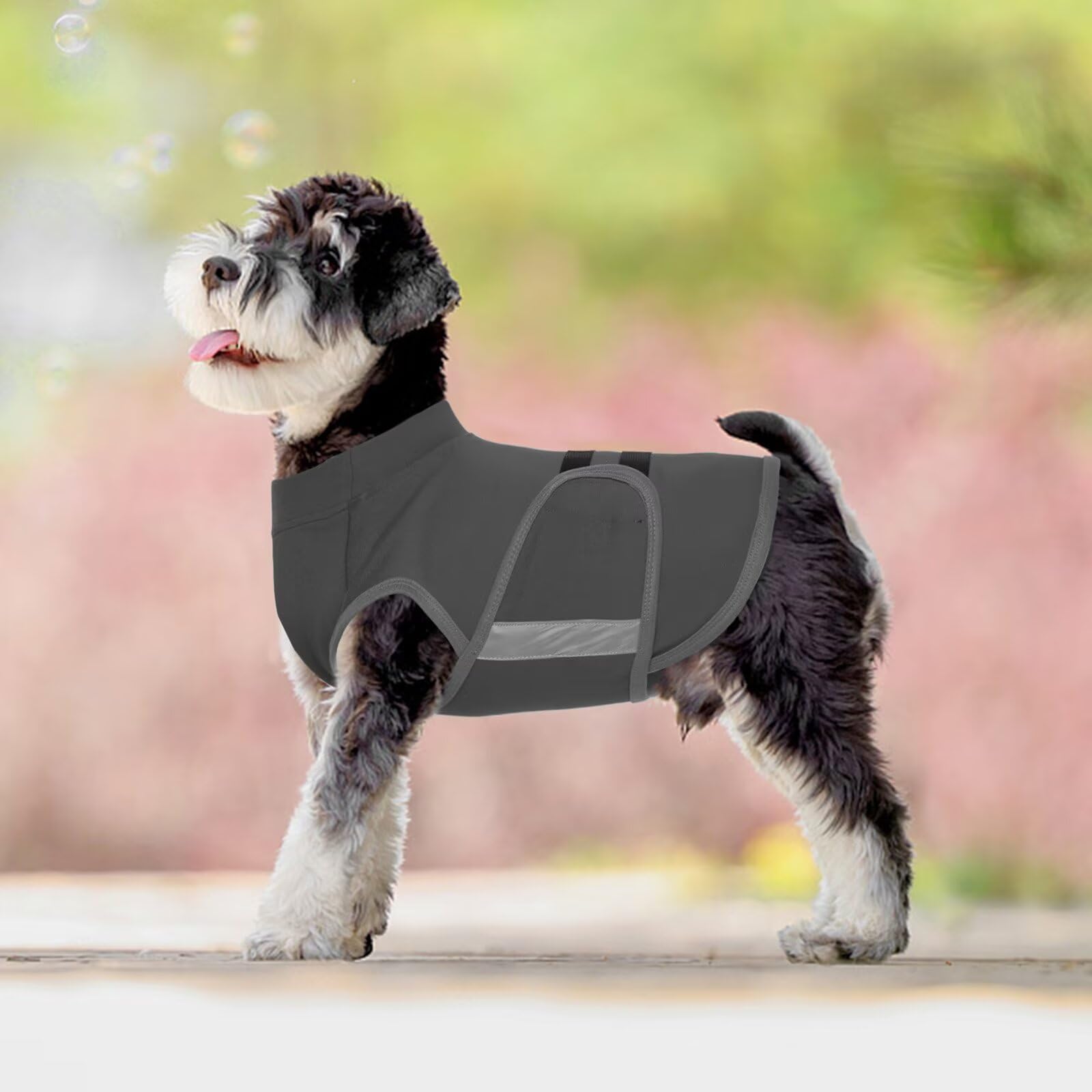 IECOii Manta antiestrés para perros, chaqueta antiestrés para perros con tiras reflectantes, camisa antiestrés ajustable, calma al perro durante tormentas, fuegos artificiales, viajes y visitas al