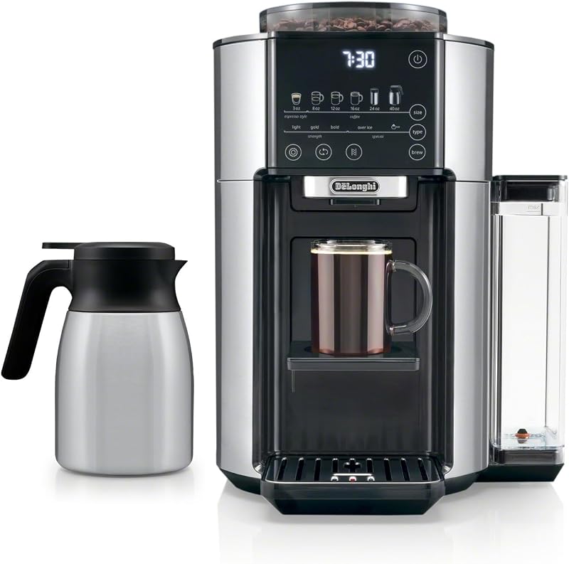 Cafetera de goteo TrueBrew, molinillo, 8 a 40 oz, molinillo incorporado | Máquina de café expreso n.° 1 a nivel mundial, molinillo incorporado, cafetera de 40 oz, 5 estilos de preparación, 6 tamaños de preparación, simplicidad con un solo toque