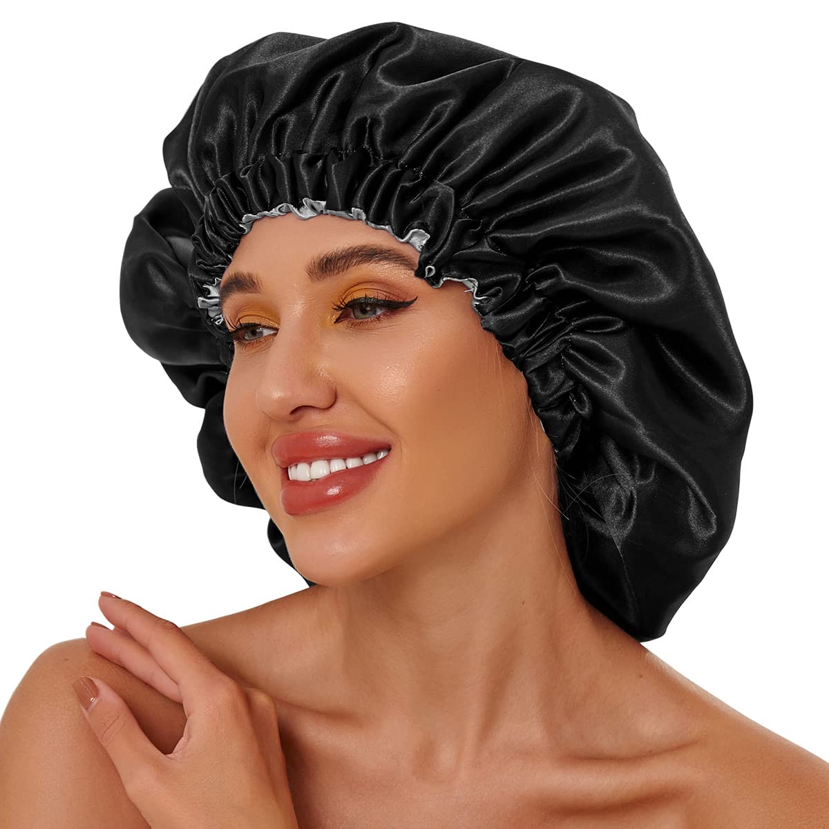 Women Silk Sleeping Cap for Curly Hair 