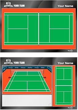 Tactical Badminton Board. Double-Sided, Suitable for Dry-Erase Markers. Personalized with Color, Badge or Logo, Name, and Club.