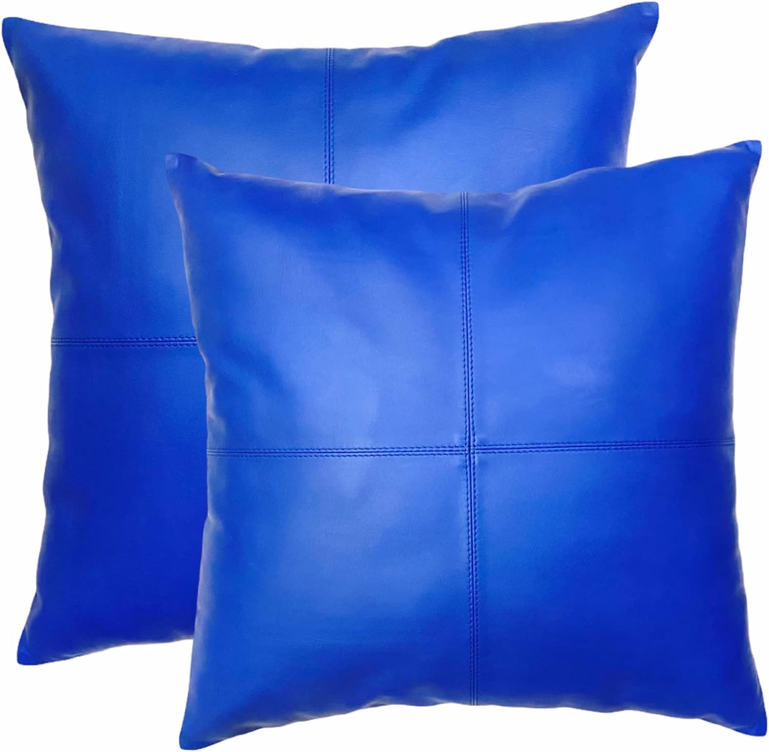 Lambskin Leather Cushion Pillow Cover (Tan-P, 16x16)