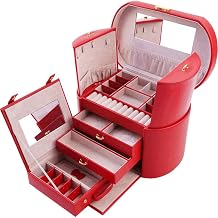 Display Jewelry Box Faux Leather Jewelry Box Organizer Vintage Gift Case Travel Bag Necklace Ring Birthday Gift Wedding Gifts Jewelry Storage Case