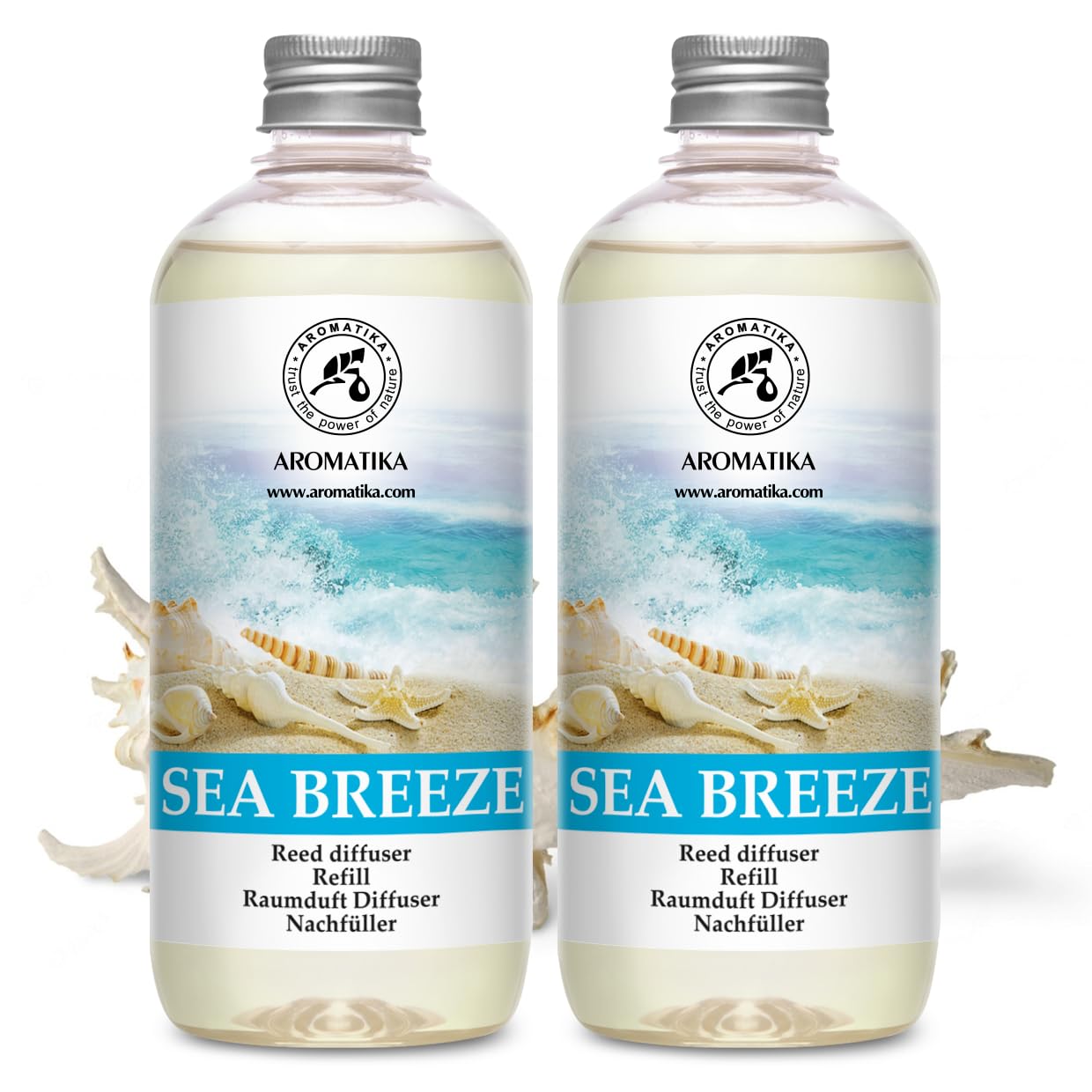 Reed Diffuser Refill Set Sea breeze 2 ? 17Fl Oz - Aroma Refill for Reed Diffuser - Long Lasting Home Fragrance - Air Freshener - Fresh Scent - Aromatherapy - Home decor - Air diffuser