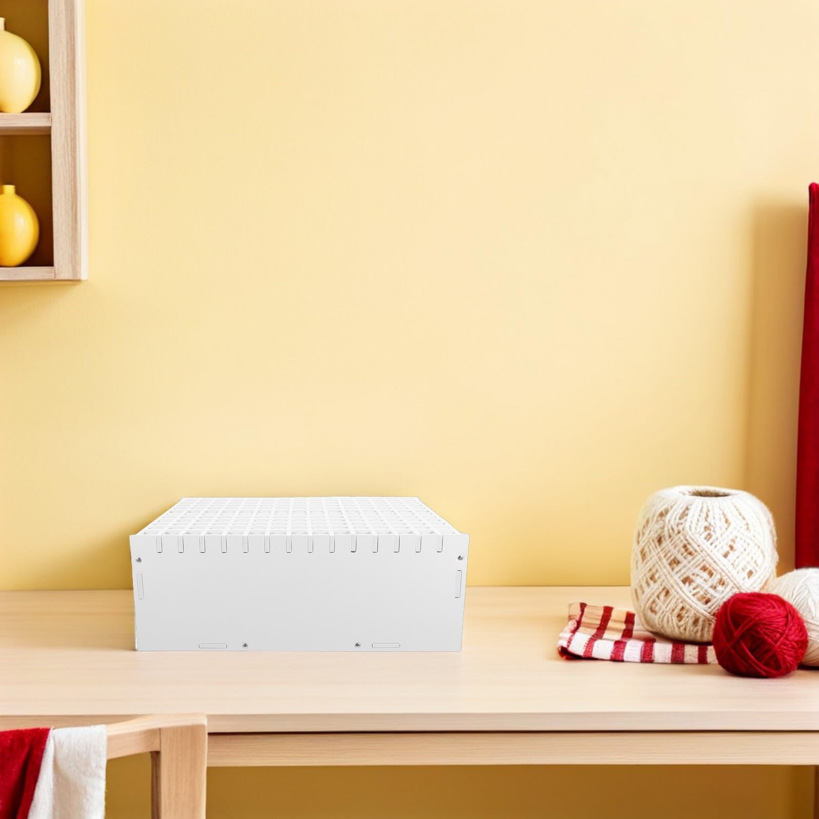 Portapenne da Scrivania 180 Scomparti in Legno per Pennarelli | Bianco, per Studio e Ufficio, Design Salvaspazio, Facile Identificazione Colori e Manutenzione Semplice