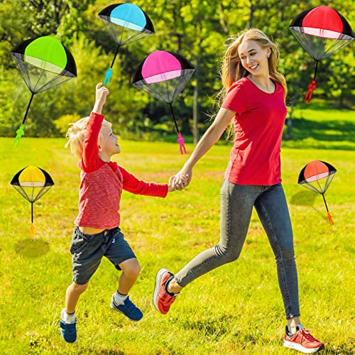JX 6Pcs Parachute Toy, Tangle Free Throwing Parachute Toys, Hand Throw Flying Toys, Army Man with Parachutes, Kids Parachute Toys for Children\'s Outdoor Play Gifts, Summer Activities, 6 Colors - Thumbnail 6