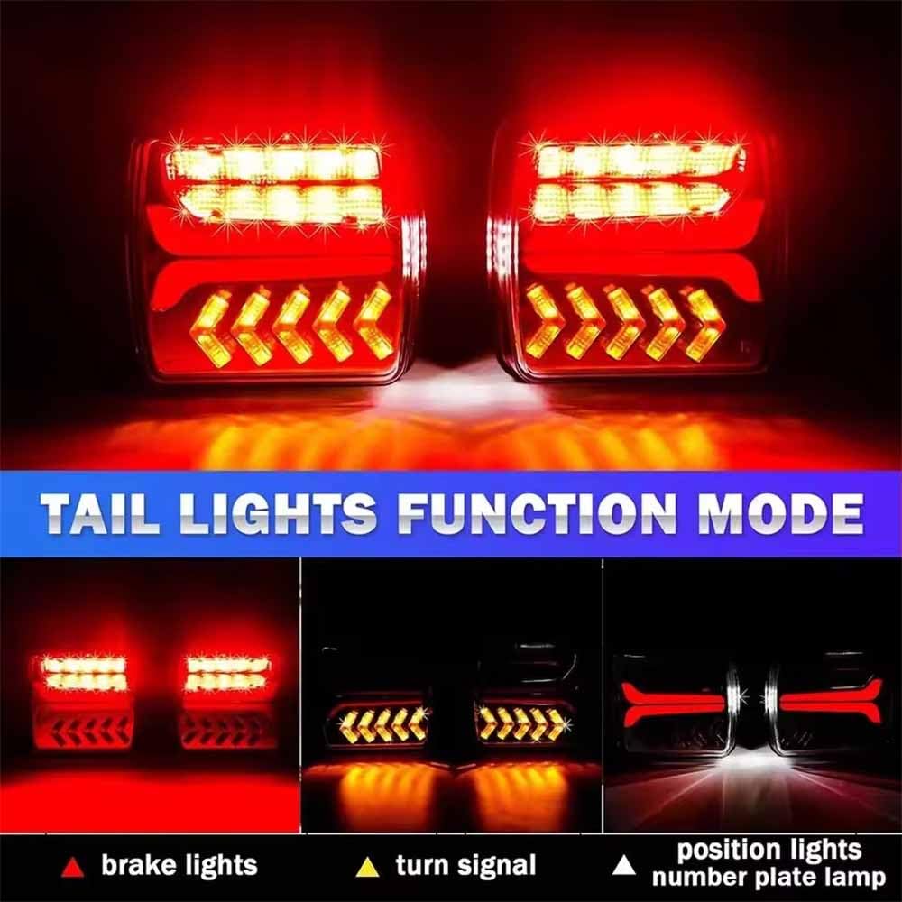 NEWFUN Fanali Posteriori Rimorchio, 12V Fanali Posteriori Rimorchio Led, Fanale Posteriore Magnetico Combinato, Impermeabile, Ricaricabile, per Rimorchi, Camion, Roulotte o Autocarri, E-Mark