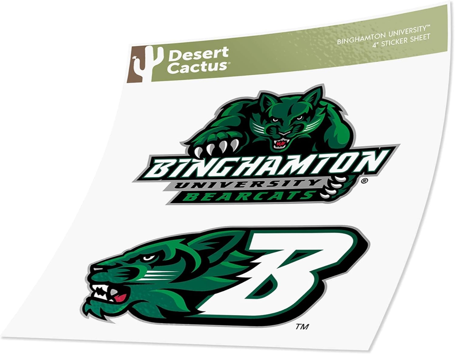 Desert Cactus Binghamton University Sticker Bearcats Vinyl Decal Laptop Water Bottle Car Scrapbook (4 Inch Set V1) - Image 3