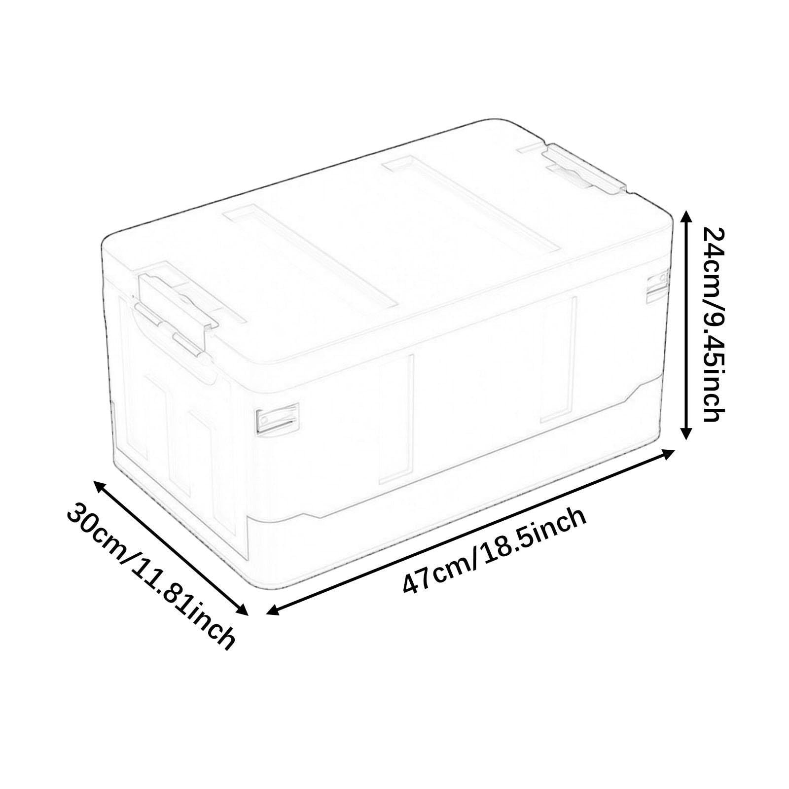 Kofferraum Organizer Aufbewahrungsbox Faltbare Aufbewahrungskiste mit Deckel Stapelbare Transportbox Tragbare Campingkiste für Haushalt, Weiß