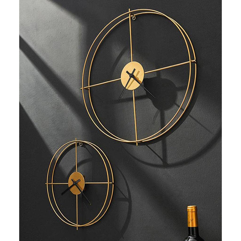 arythe Chic Simple Wall Clock Battery Unique Indoor Modern Decorative Large Golden