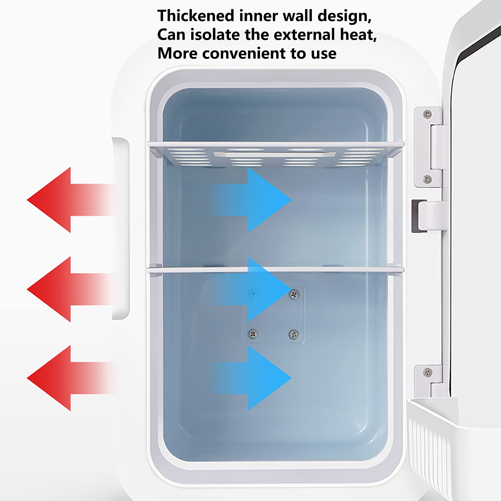 Mini Fridge 10l Beer Drinks Portable Small Refrigerator With Temperature Control Ac/Dc Powered Thermoelectric System Cooler And Warmer For Car/Camping/Travel,Dual Core on Fridge.com - View 5
