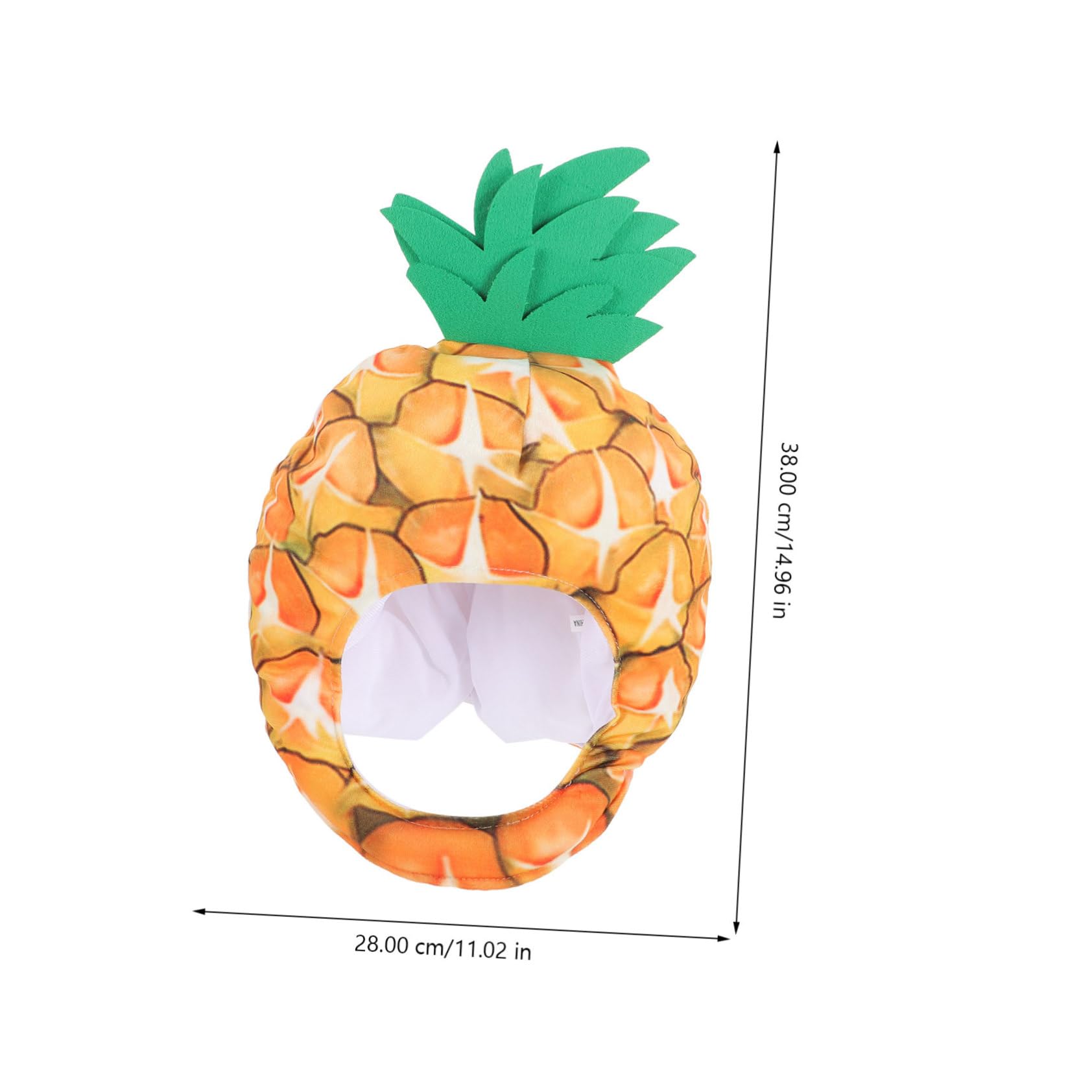 Sombrero de Piña de Peluche Amarillo para Fotos y Fiesta | Pp Algodón, Diseño de Fruta Forma de Piña, Talla Infantil, Obsequio para Cumpleaños