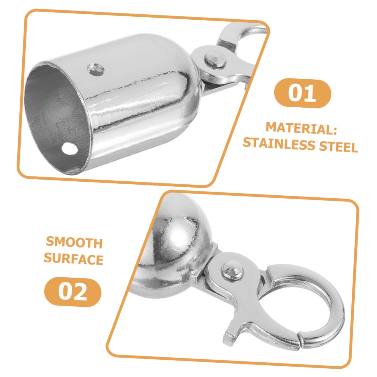 AUTSUPPL Rope End Stopper Metal Snap Hook Decking Rope Fittings Cord End Cap Hook for Guardrail