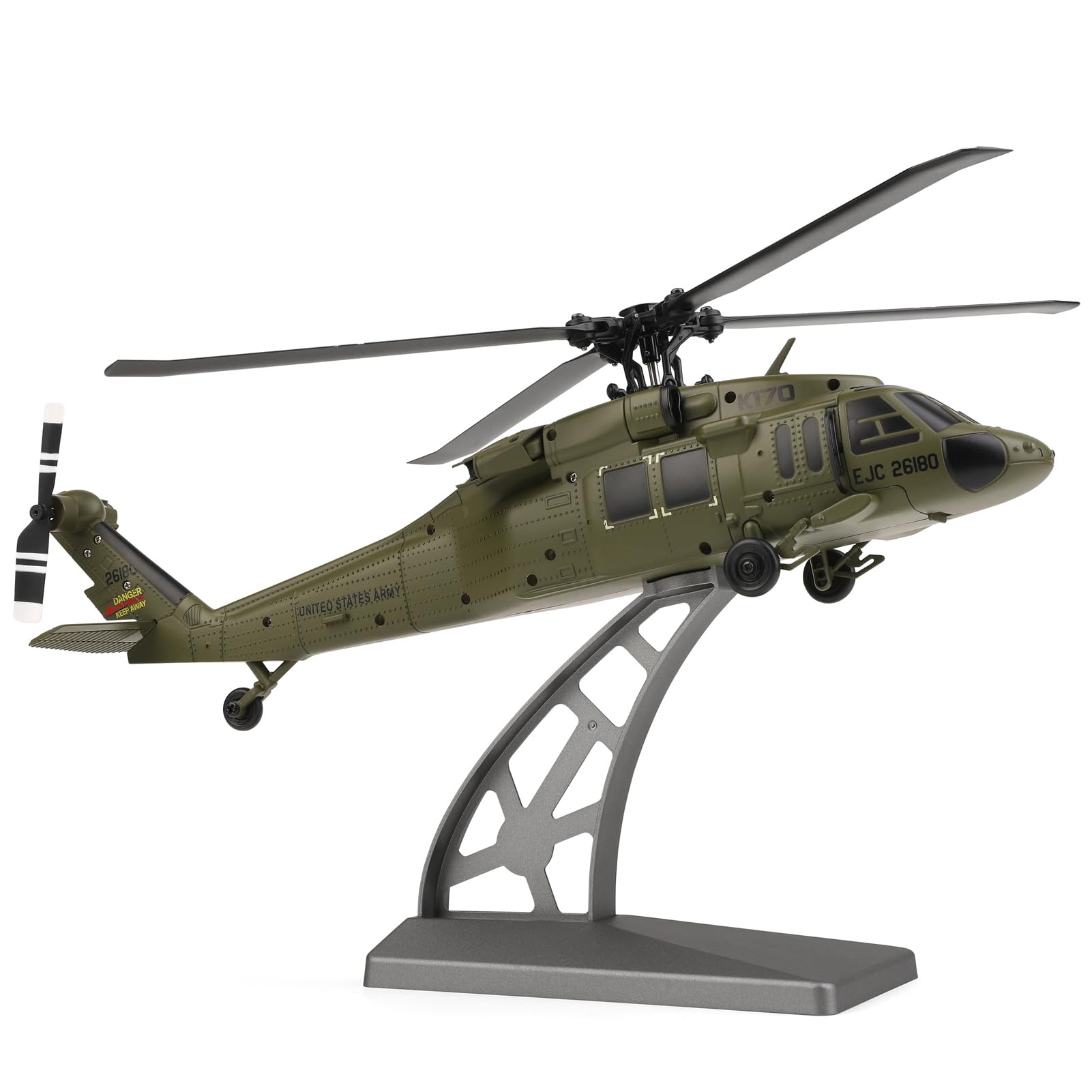 WLtoys K170 RC Hubschrauber, 4CH 2.4GHz Fixed-Wing Aircraft RTF mit 6-Achsen-Gyro, One-Key Stunt & Höhenhaltung, Crash-resistent, Outdoor/Indoor Hubschrauber für Anfänger Teens Erwachsene