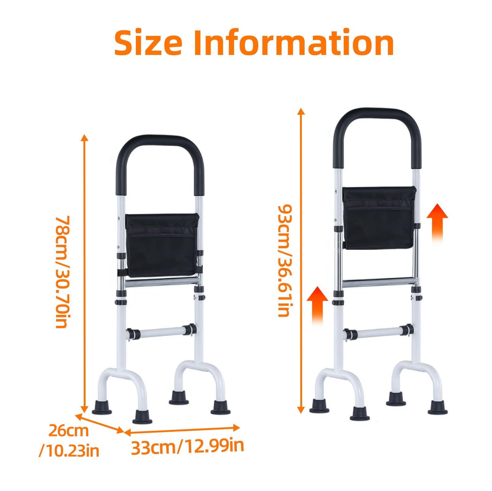 Supporto Alzarsi per Anziani con Piedi Antiscivolo, Ausili per Alzarsi Letto Altezza Regolabile, Apparecchio Sollevamento, Maniglia Ausilio Struttura Robusta per WC, Divano (136KG Capacità)