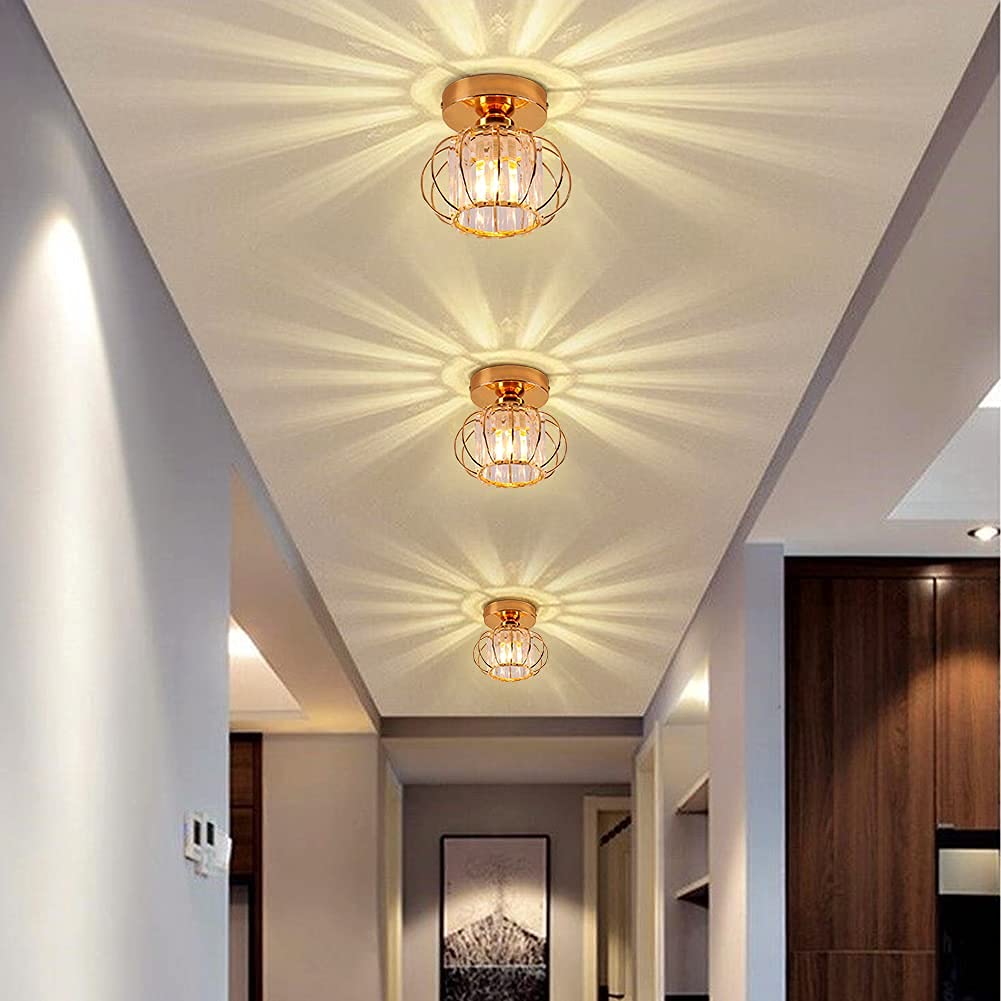Snapklik.com : Gold Modern Semi Flush Mount Ceiling Light Fixture Mini ...