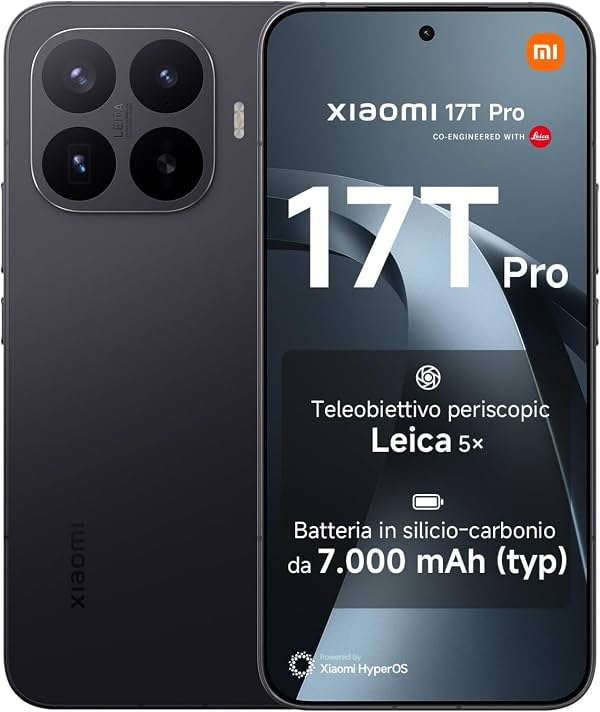 XIAOMI 17T PRO Ai 5G (Compatible con Tmobile Mint Tello y Global) (1024GB + 12GB) NFC ROM Global Desbloqueado Cámara Leica Pro Triple 50MP eSIM 6.83" 144Mhz Modelo 2506BPN68G Liberado (Negro)