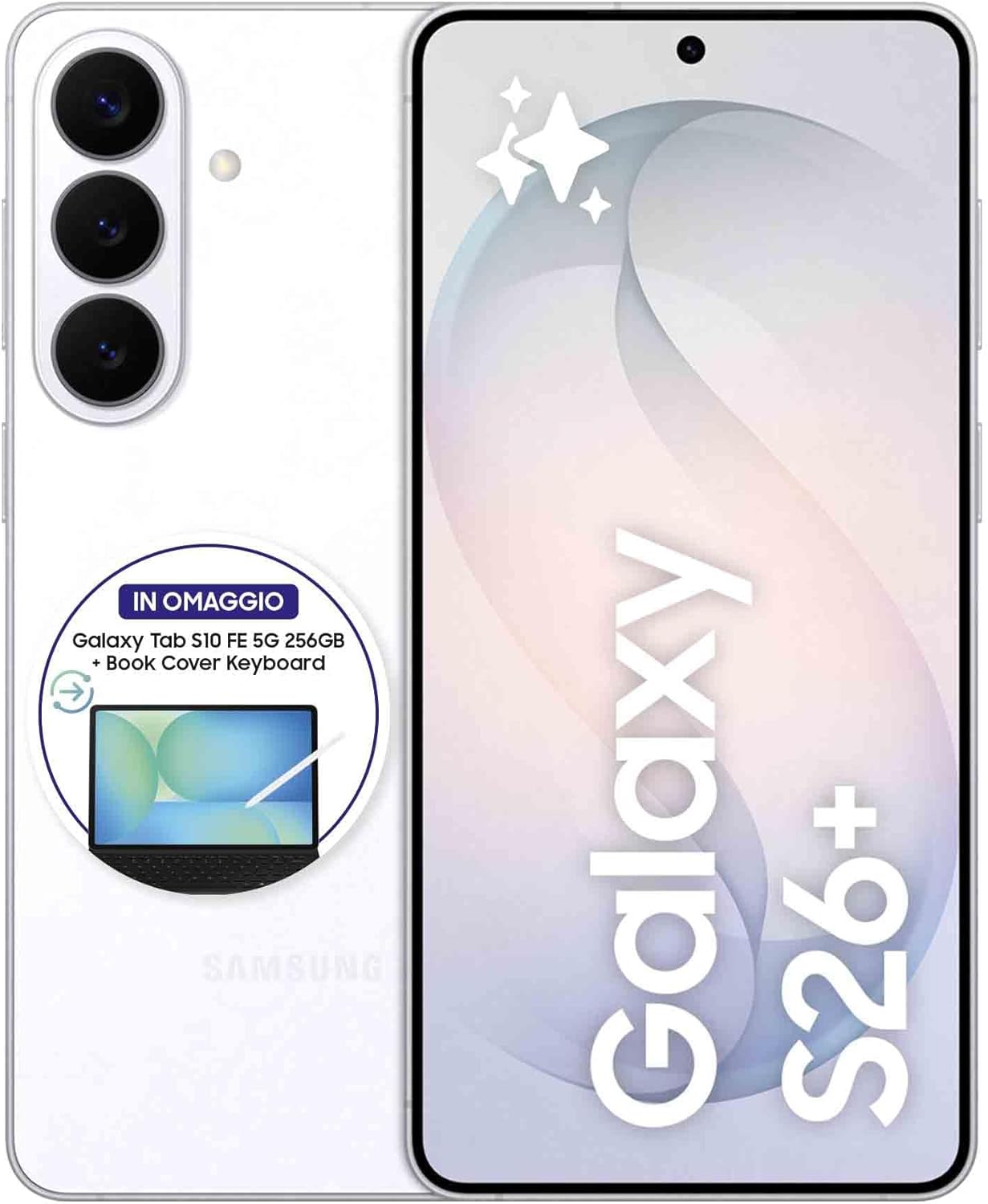 Samsung Galaxy S26+ Smartphone AI, 256GB, 3 anni di Garanzia, Processore Avanzato, Assistente Foto, Creative Studio, Camera 50 MP, 4900 mAh, White [Versione italiana]