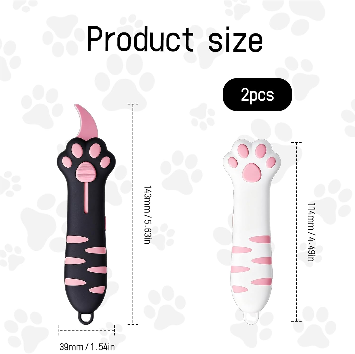 2Pcs Cat Claw Box Cutter.Cat Paw Box Cutter,Fast Cardboard Opener with Cover, Ergonomic Anti-Slip Handle, Multi-Purpose Box Opener for Packages, Shipping Boxes, & Tape Cutting