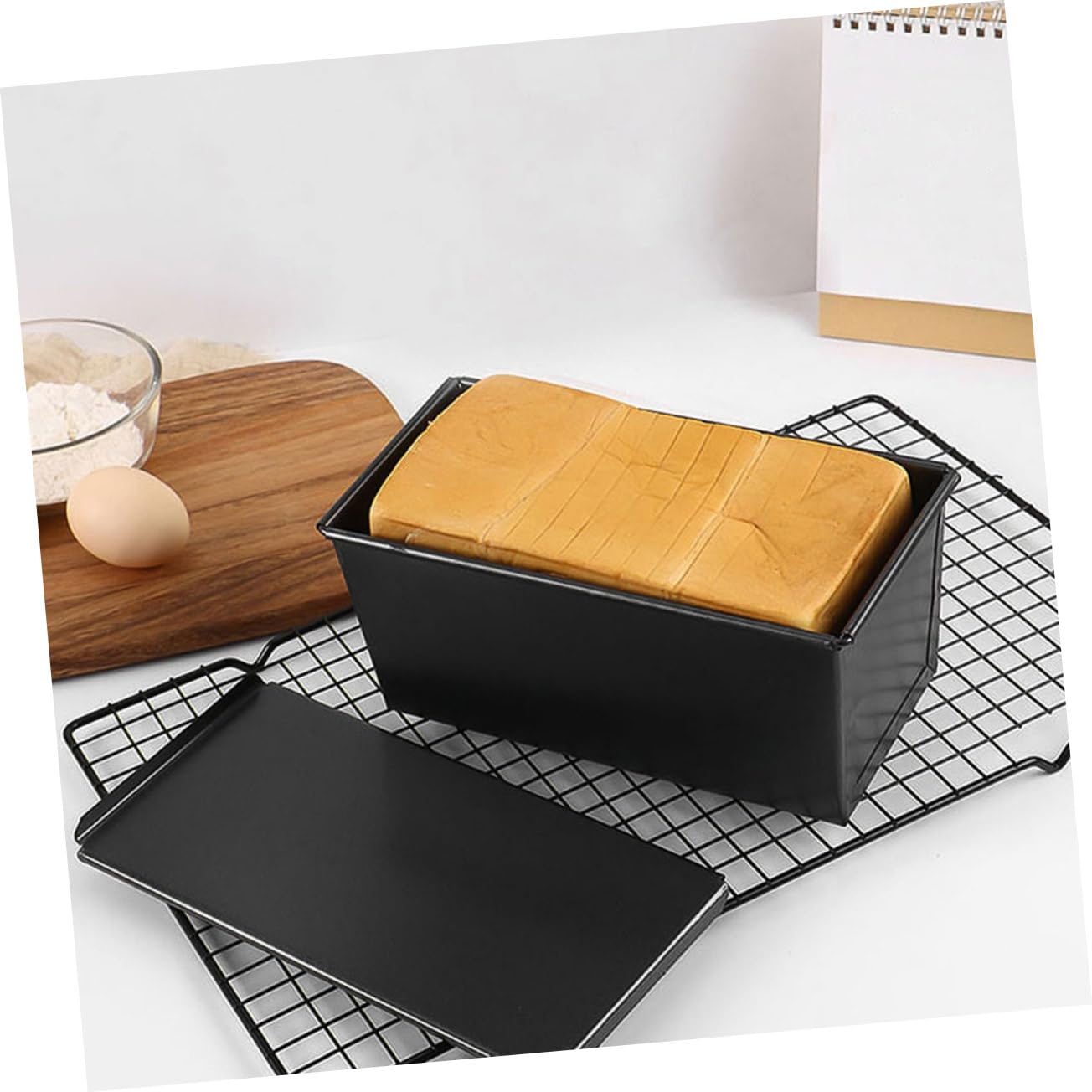MAGICLULU 3 Piezas molde para tostadas - Molde para bizcocho - Pan para hornear sartenes molde para pan recipiente para pan con tapa para hornear bandeja para hornear con tapa planchar