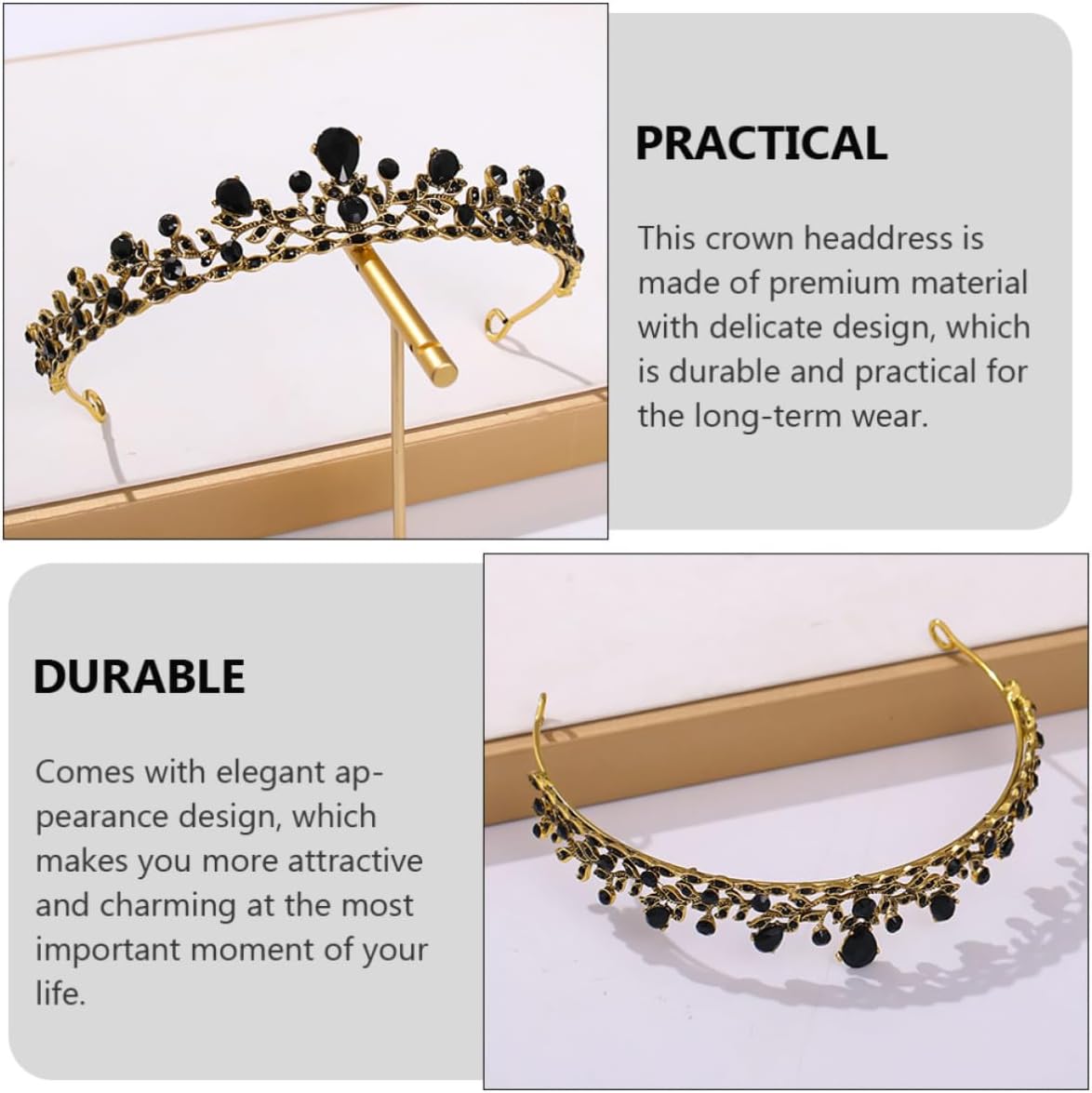Baroque Style Bride Tiara Crown with Rhinestones for Women