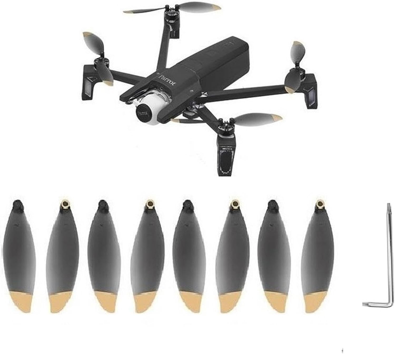 ZEZEFUFU Gold 4 Pairs Quick Release Propellers Drone Blades Spare Parts for Parrot Anafi Drone CCW/CW Propeller Blades Props