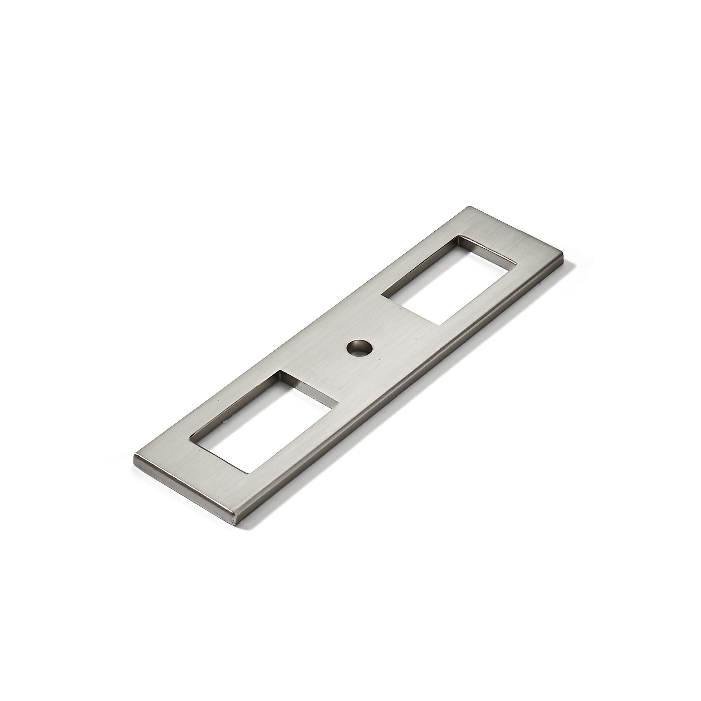 khtumeware 4 Inch Brushed Satin Nickel 5-Pack Knob Cabinet pulls Back Panel Solid Cabinet and Drawer Backplate for Kitchen, Bathroom, and Furniture