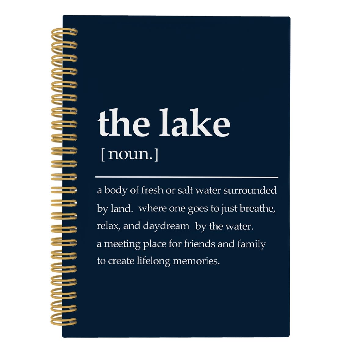 ANIANG The Lake Definition Spiral Notebook, Blue Journal, Lake House Gifts 5.5"x8.3" 164pages Lined Notebooks College Ruled, Lake Lovers Gifts