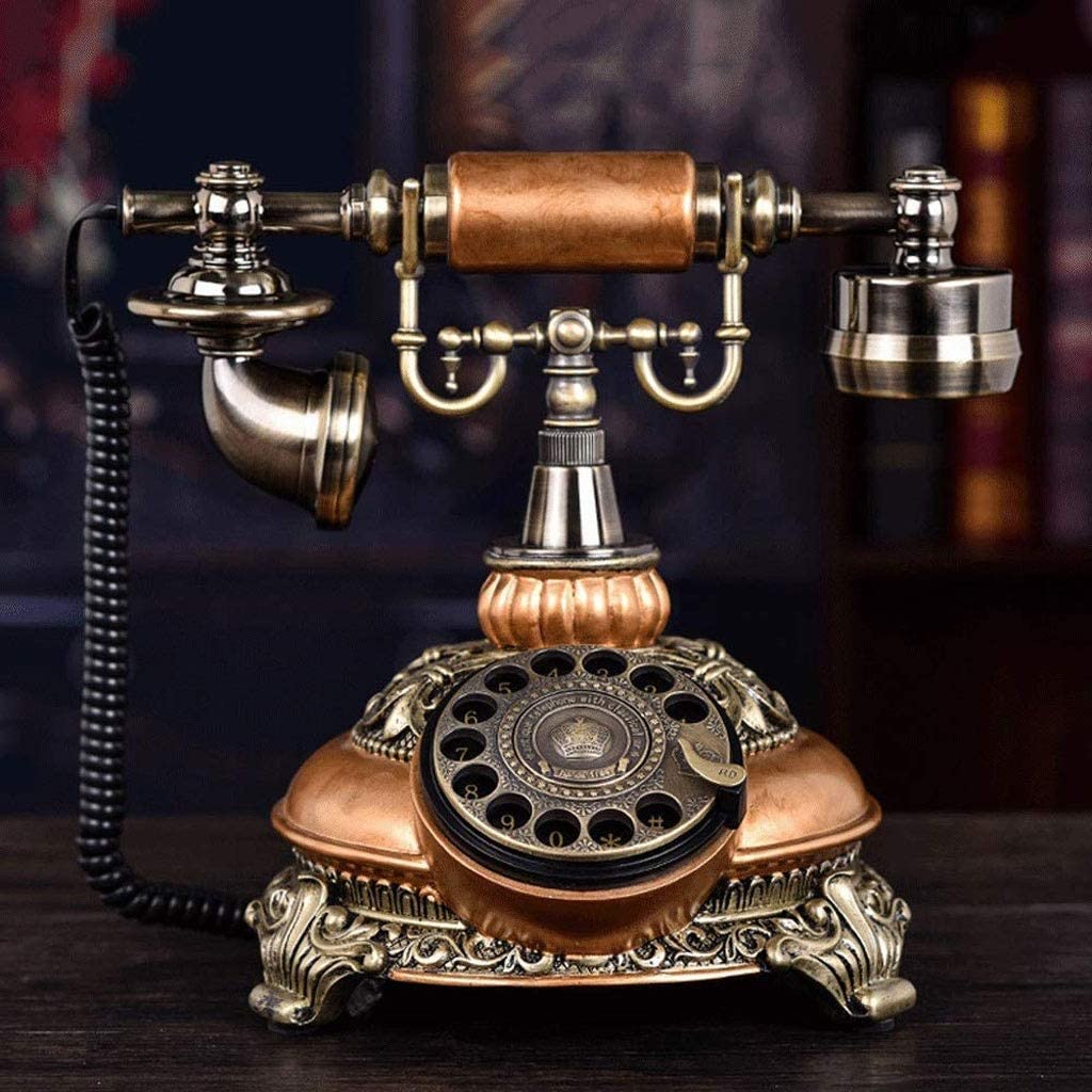 Telefon - klasyczny telefon retro w stylu vintage, staromodny obrotowy z tarczą obrotową, antyczny stacjonarny ，Telefon w stylu vintage