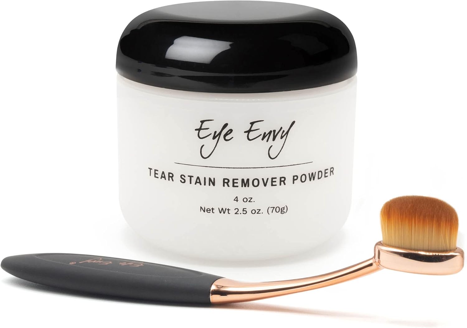 Eye Envy Tear Stain Remover Powder (4oz) and ProPowder Applicator Brush (Large) for Dogs and Cats, Apply Around Eyes, Cleans Tear Stains, Natural, Non-Irritating
