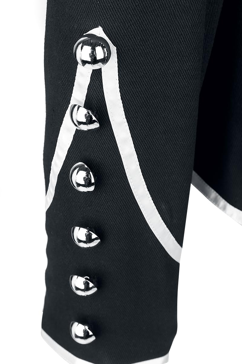 Military Drummer Männer Uniformjacke schwarz/silberfarben