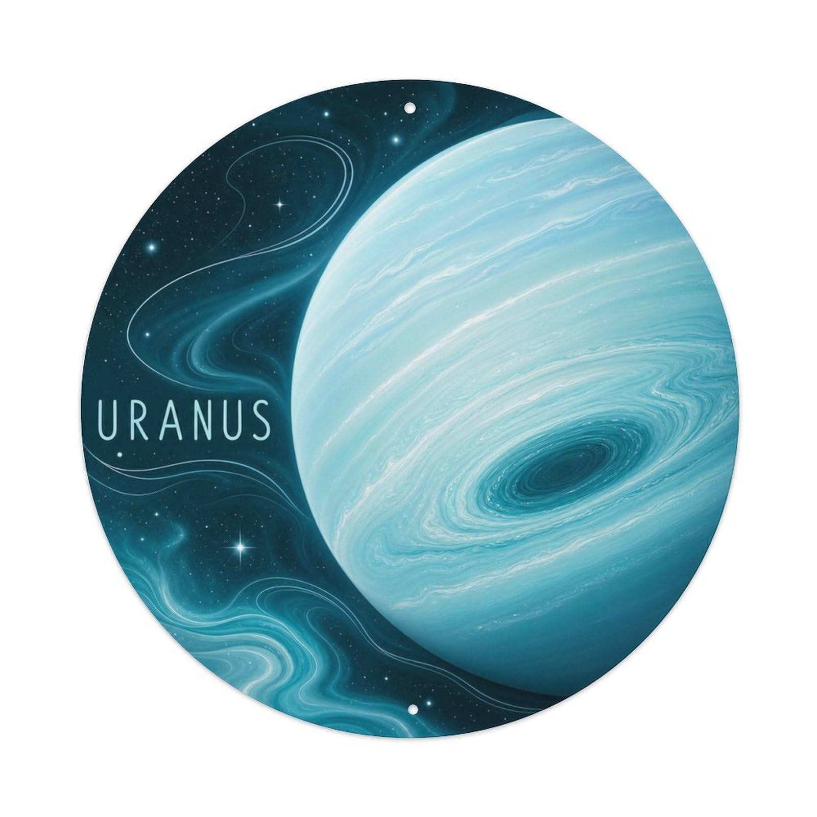 Cosmos Uranus Ice Giant Planetary Orbit Celestial Metal Tin Sign