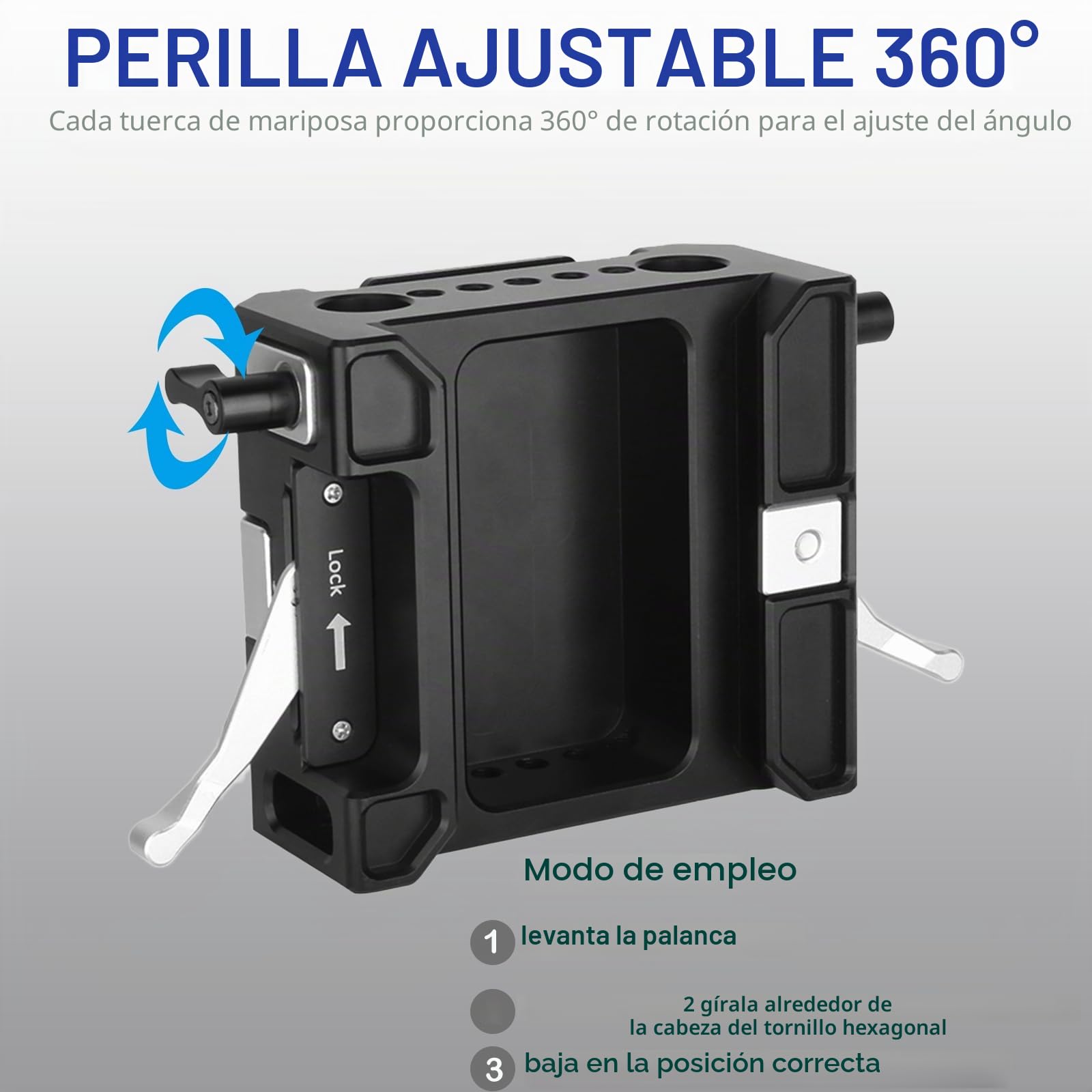 NICEYRIG Placa Base de Barra de 15 mm de liberación rápida con Cola de Milano Tipo ARRI para cámara SLR sin Espejo y videocámara de Cine aplicable Kinefinity Mavo/Terra Series