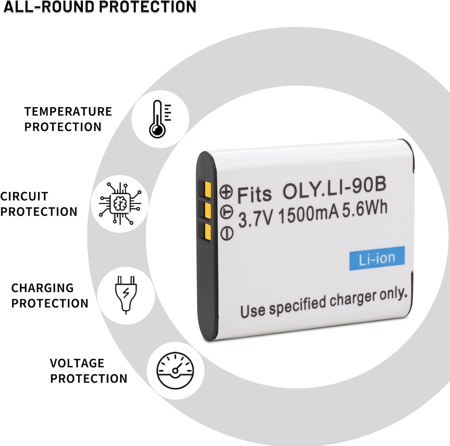 2-Pack Li-90B Li-92B DB-110 Battery with Dual Charger for Olympus Tough TG-5, TG-6, TG-7, TG-Tracker, SH-1, SH-2, SP-100 IHS, Tough TG-1 iHS, TG-2 iHS, TG-3, TG-4, SH50 iHS, SH60, XZ-2 iHS Camera