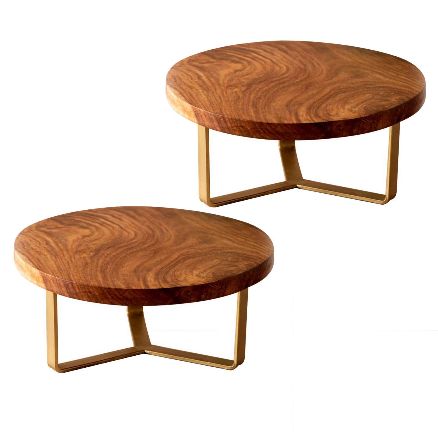 Buy nestroots Wooden Cake Stand Set of 2 for Birthday Round Cake