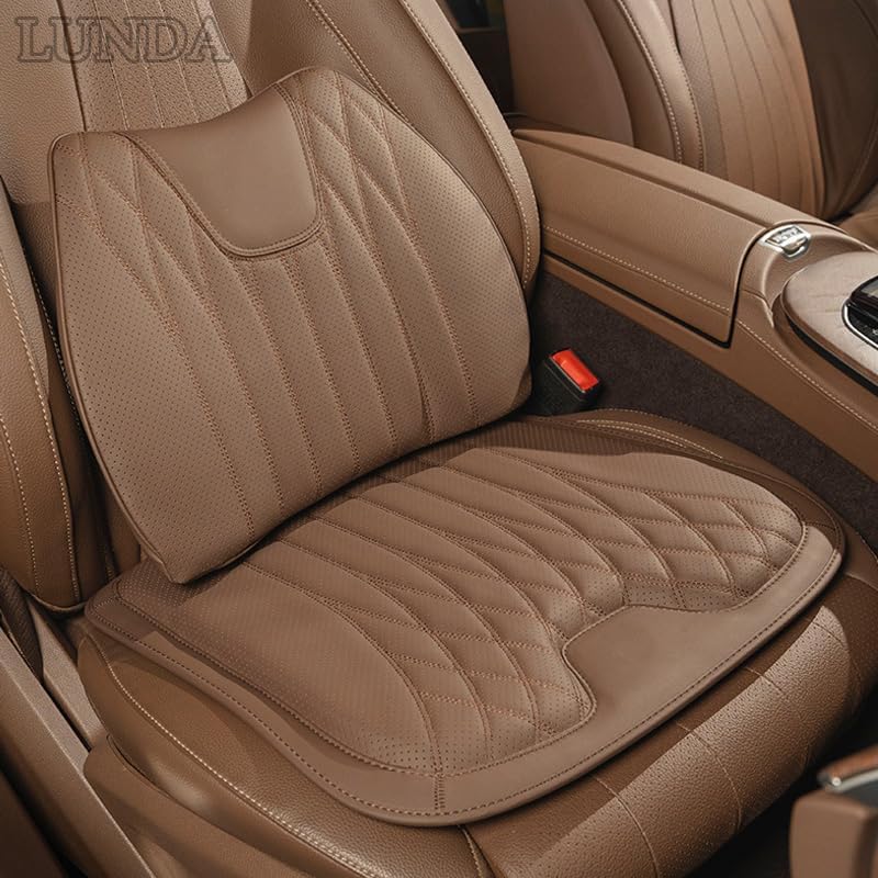LUNDA Car Seat Cushion Leather Lumbar Support Pillow Universal for Mercedes Benz A B C E S Class W204 W205 W212 W213 W176 GLC CLA AMG W177 X167 (Black Waist Pillow)