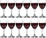 Vikko 8.5 Ounce Small Wine Glasses, Set of 6, Clear Glass, Durable Stem, Dishwasher Safe