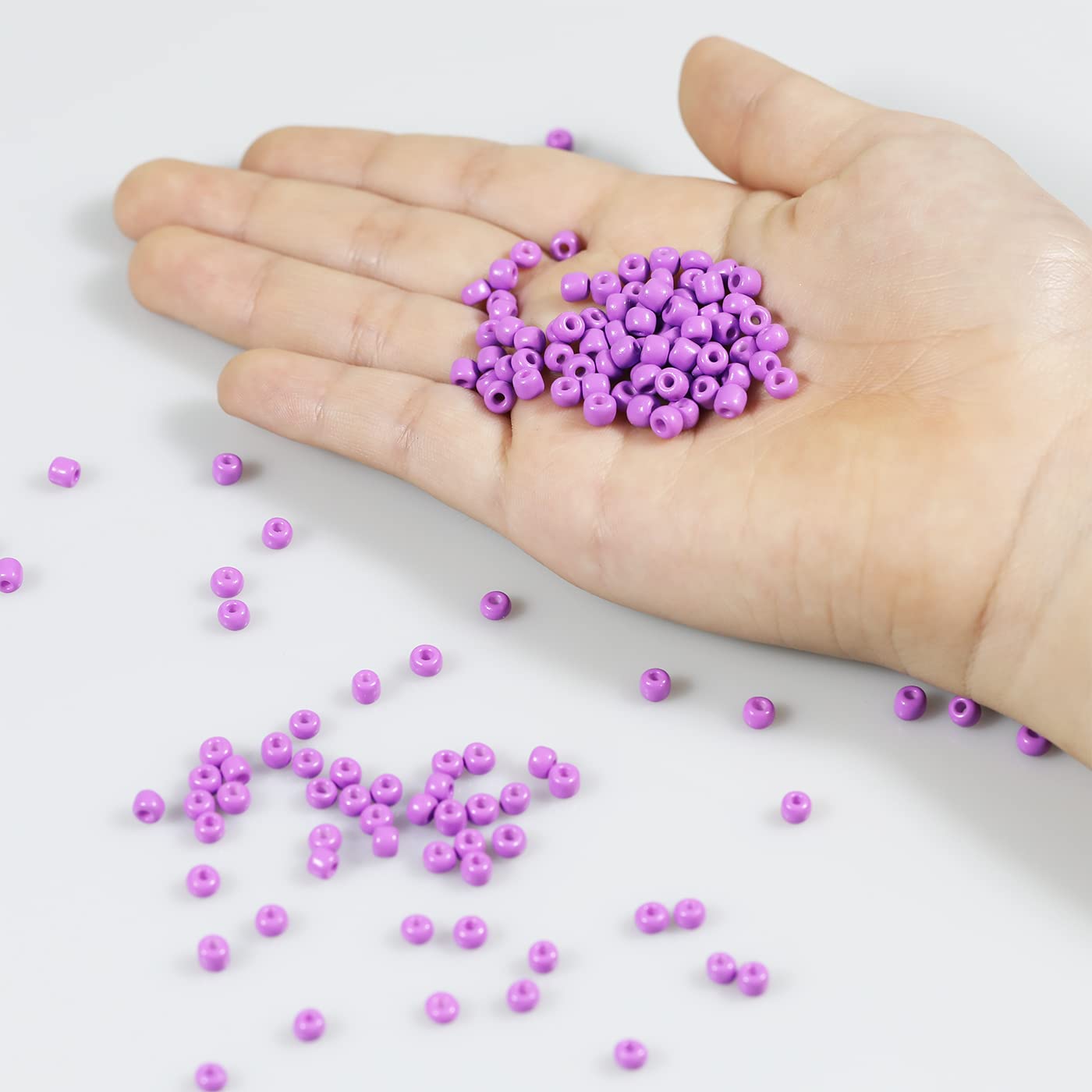 4mm Purple Seed Beads About 1600pcs/110Grams in Bag,6/0 Glass Craft Beads for Making Earrings Waist Jewelry, DIY Handmade (Purple) - Image 3