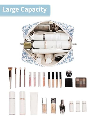 Miniatura 286 de Narwey Cute Cheetah Makeup Bag Travel Cosmetic Bag Organizer Toiletry Bag Make Up Bags with Compartments for Women Girls (Large, Black Leopard)