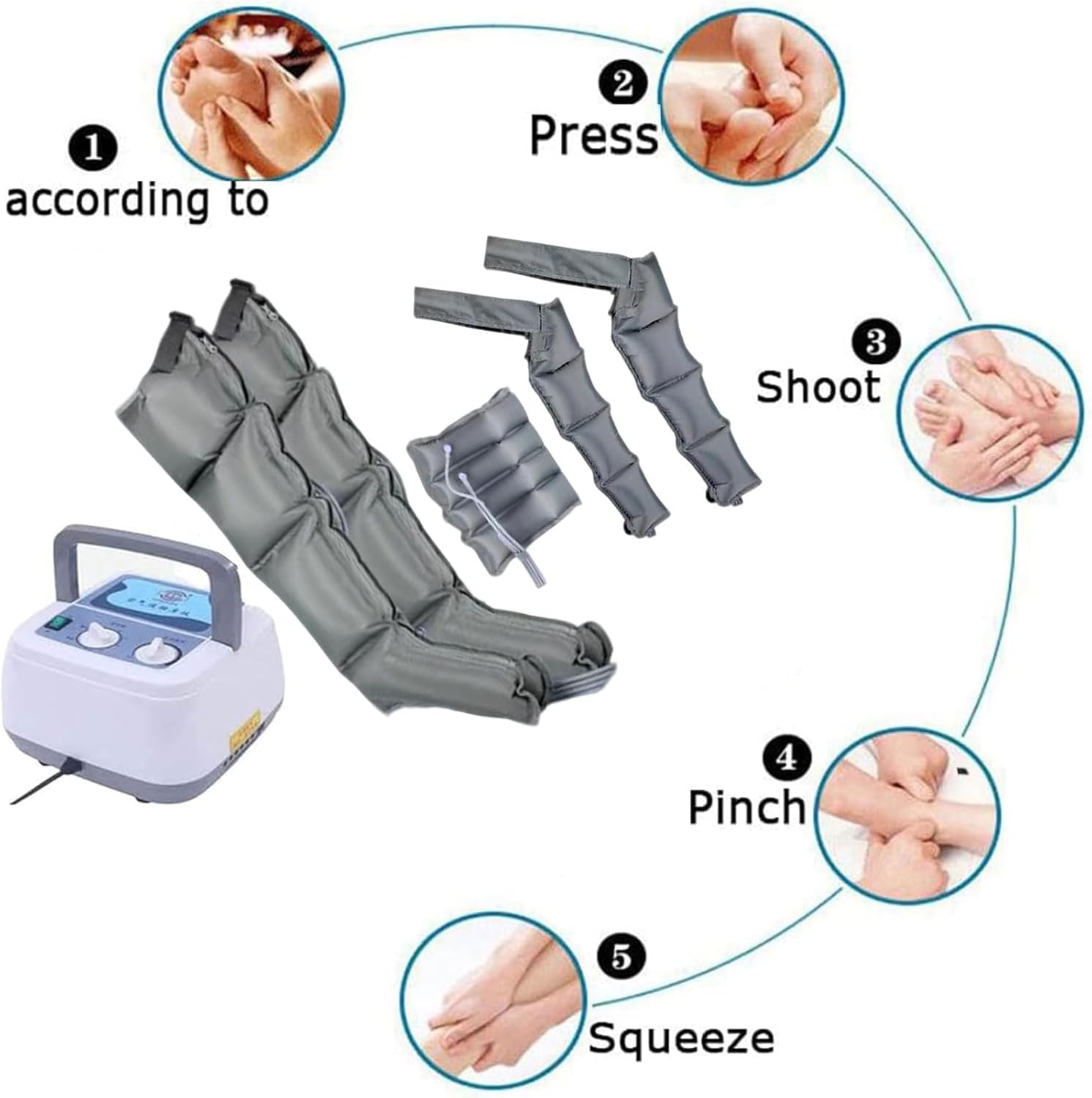 Masajeador de piernas para lipedema, máquina de compresión de piernas, masajeador de Drenaje linfático, máquina de piernas, Botas de compresión para la circulación, masajeador de p