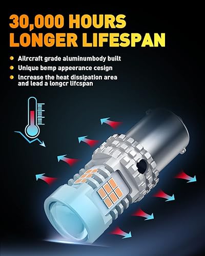 Miniatura 39 de OXILAM Bombilla LED 912 921 mejorada, luces de marcha atrás, bombillas de respaldo para automóvil, brillo 300% más alto, 6000 K, blanco