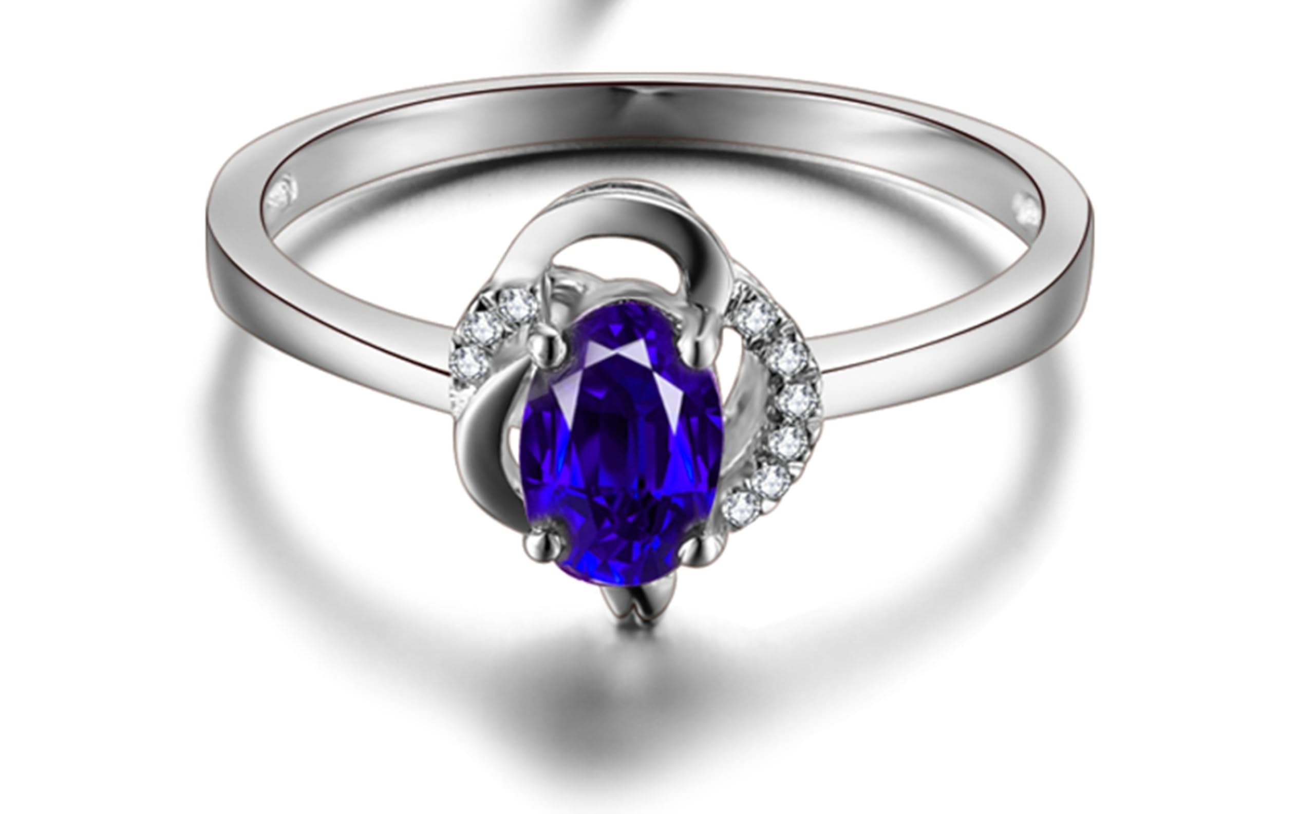 Wycian Anello Donna con Pietra Anello Oro da Uomo 18K 750 Argento Zaffiro Naturale da 0,5 CT Numero Solido Non Placcato Moda per Sorella Natale Gioielli
