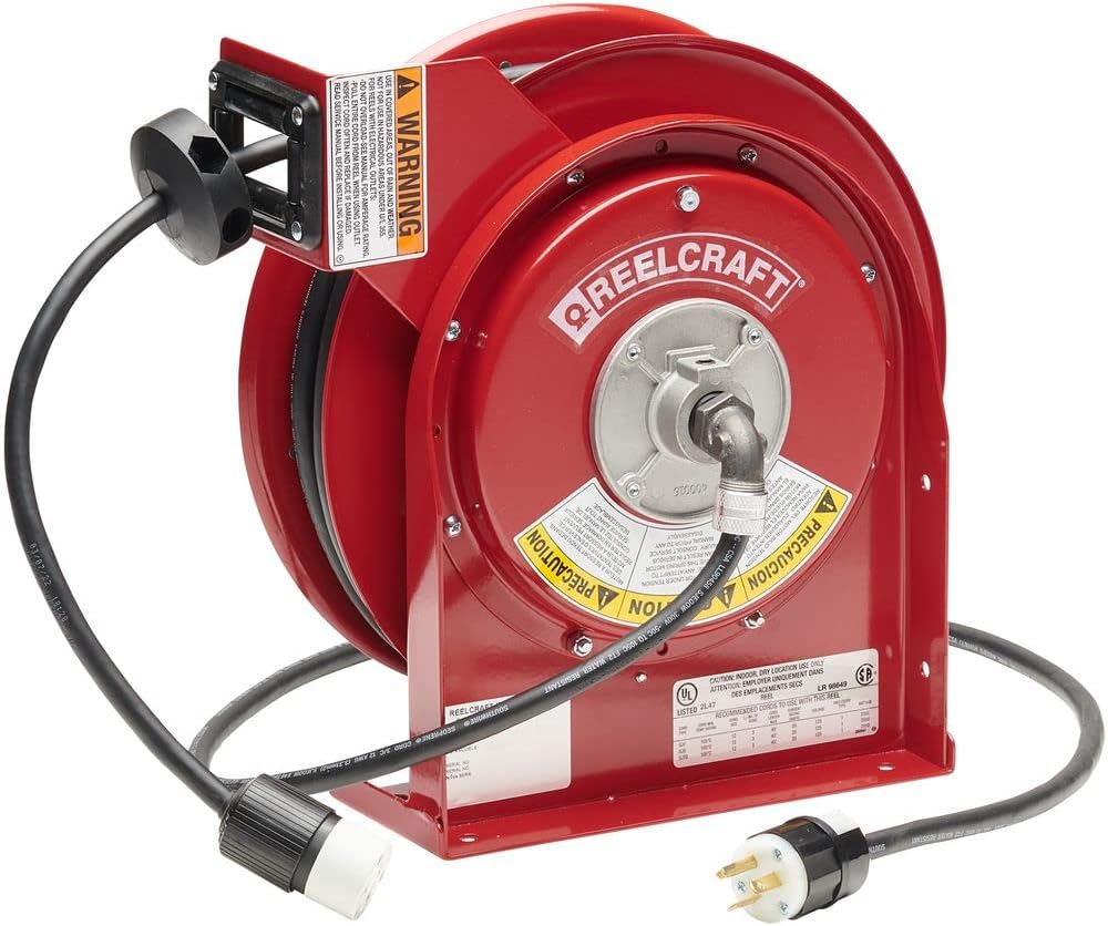 L-4545-123-3A - 12/3 x 45 ft. 20A, Single Outlet Electric Cord Reel