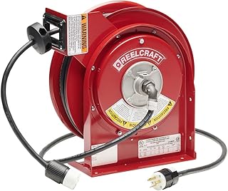 Reelcraft L-4545-123-3A - 12/3 x 45 ft. 20A, Single Outlet Electric Cord Reel