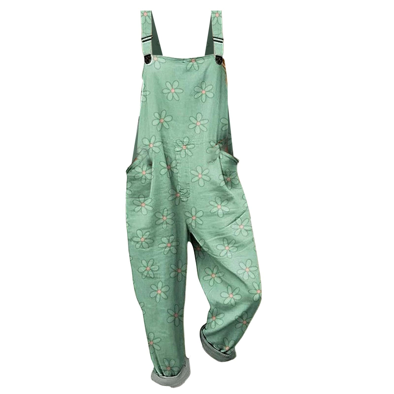 Salopette Donna Estiva Lunga Elegante Tuta Jumpsuit Intera Curvy Casual Moda Stampa Jumpsuits Comoda Larga Pantaloni Da Lavoro Con Tasca Leggera Baggy Salopettes da Casa Playsuit Mare
