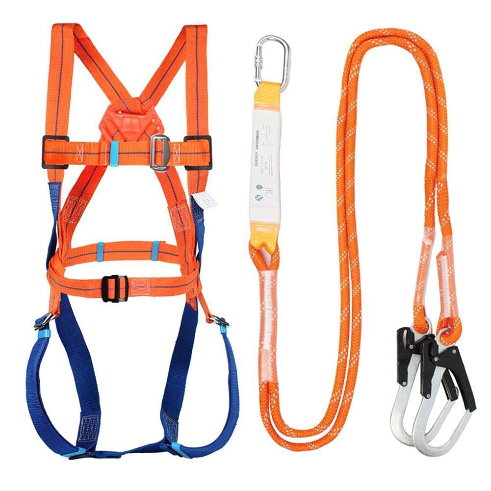 SwaYve Arnés de Escalada, Kits de Arnés de Seguridad, Cinturón Seguro para Todo el Cuerpo, Cinturón de Seguridad para Trabajos Aéreos, Arnés de Protección Contra Caídas, Cinturón para Trabajar, Escala