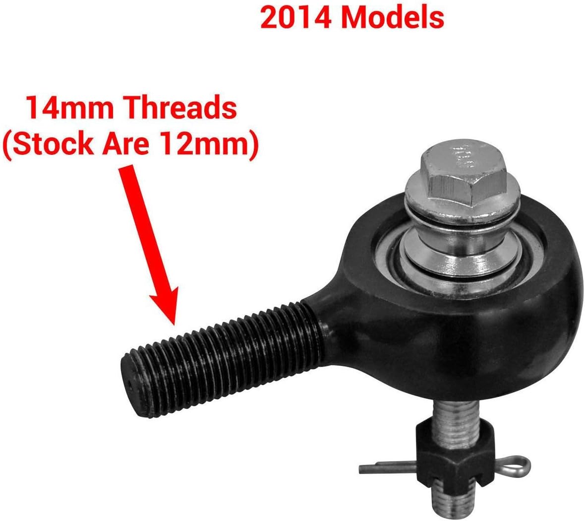 SuperATV Heavy Duty Tie Rod Kit for Polaris RZR XP 1000/4 1000 (2014-2018) - Stock Length Replacement - 14-1/16" Long