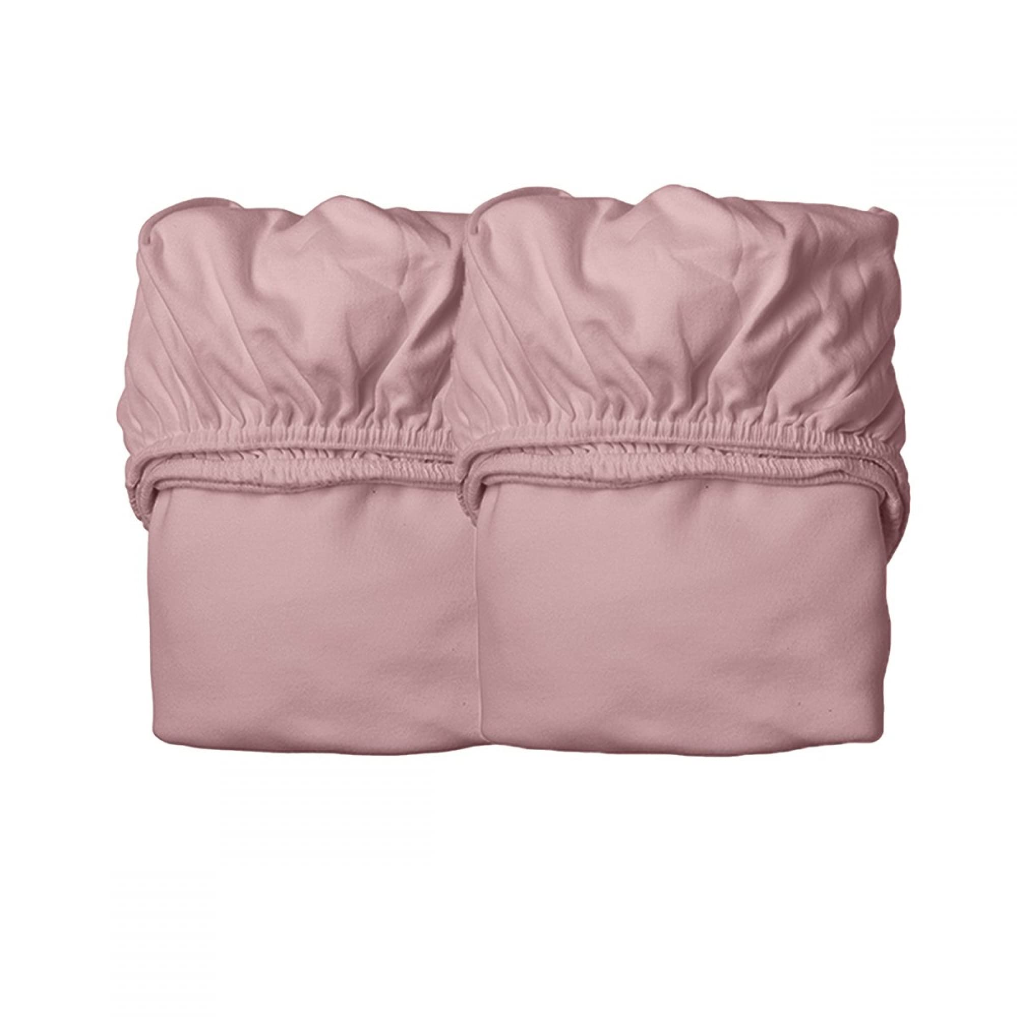 Leander prześcieradła z gumką - 2 sztuki do łóżeczka dziecięcego Leander + łóżeczko niemowlęce Linea + Luna łóżeczko dziecięce 120 x 60 cm - kolor: dusty rose