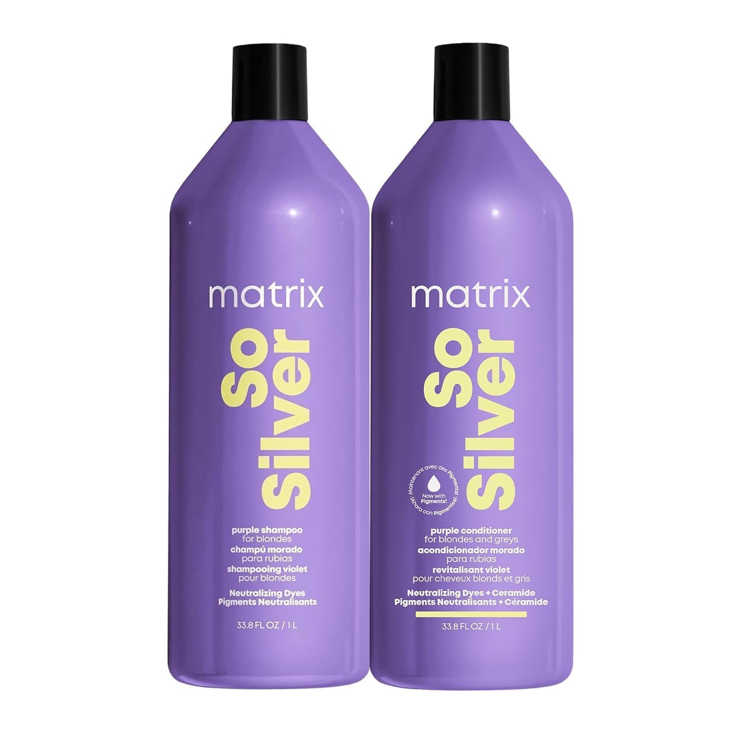 So Silver Purple Shampoo and Pigmented Conditioner Set - Removes Brassy Yellow Undertones, Toning Conditioner For Blondes and Greys, Strengthens and Adds Shine, Premium Salon Haircare, Vegan